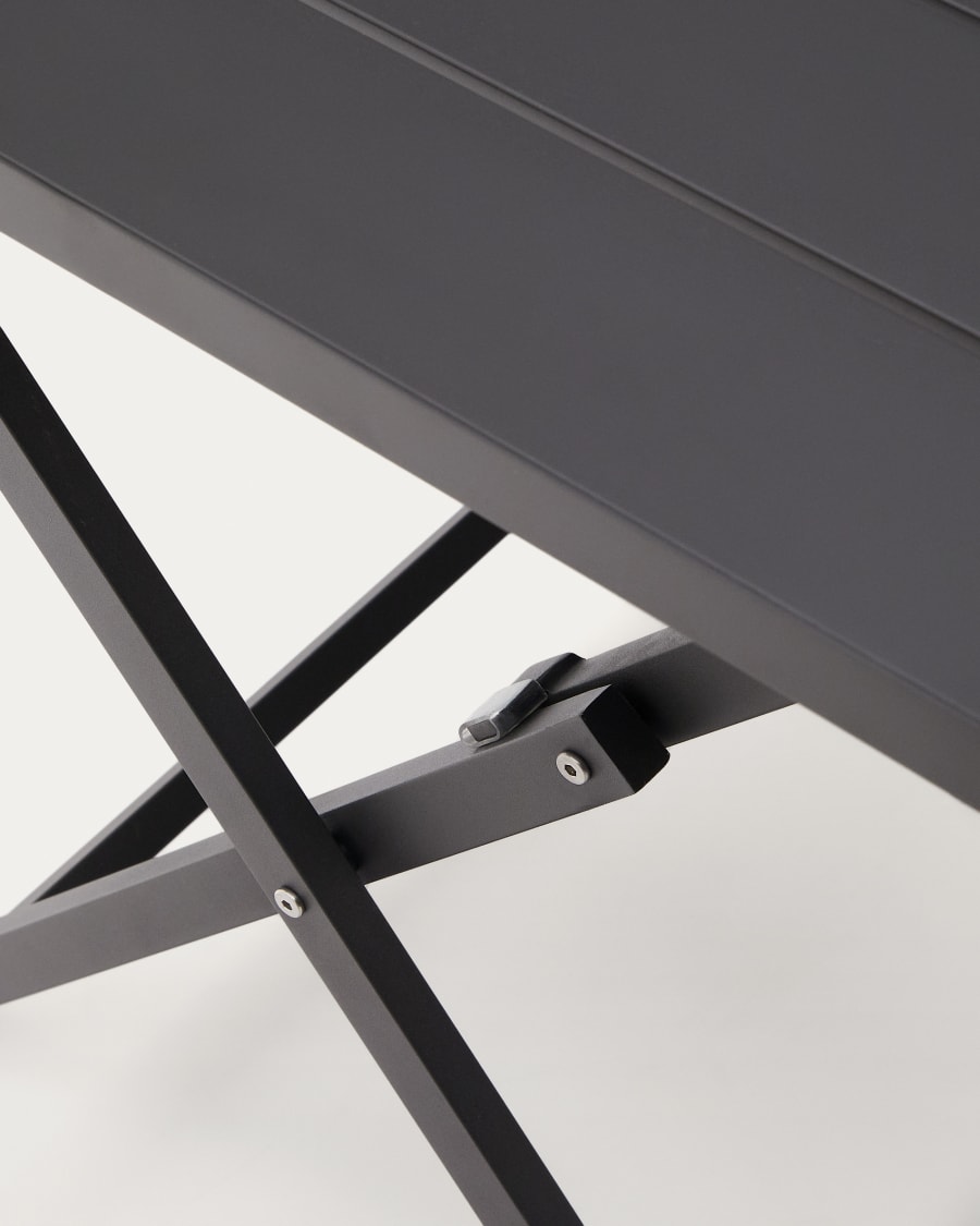 Torreta folding outdoor table made of aluminum with dark grey finish 140 x 70 cm