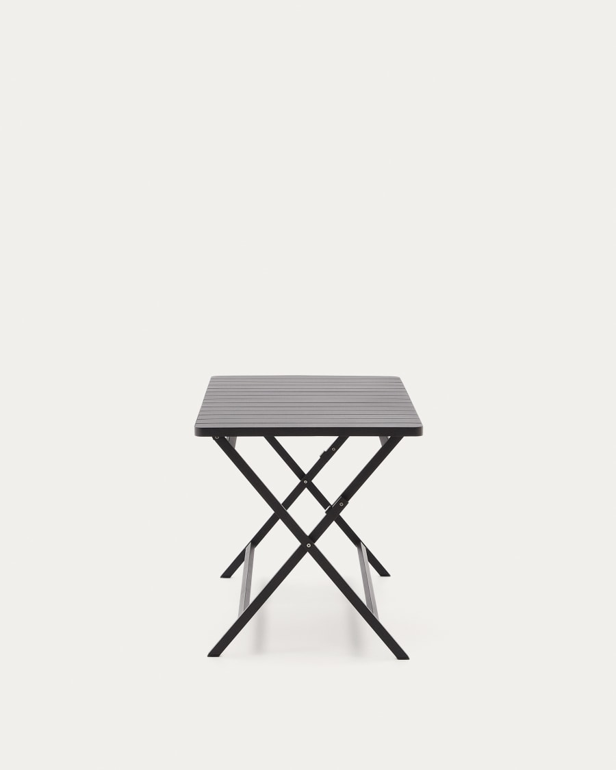 Torreta folding outdoor table made of aluminum with dark grey finish 140 x 70 cm