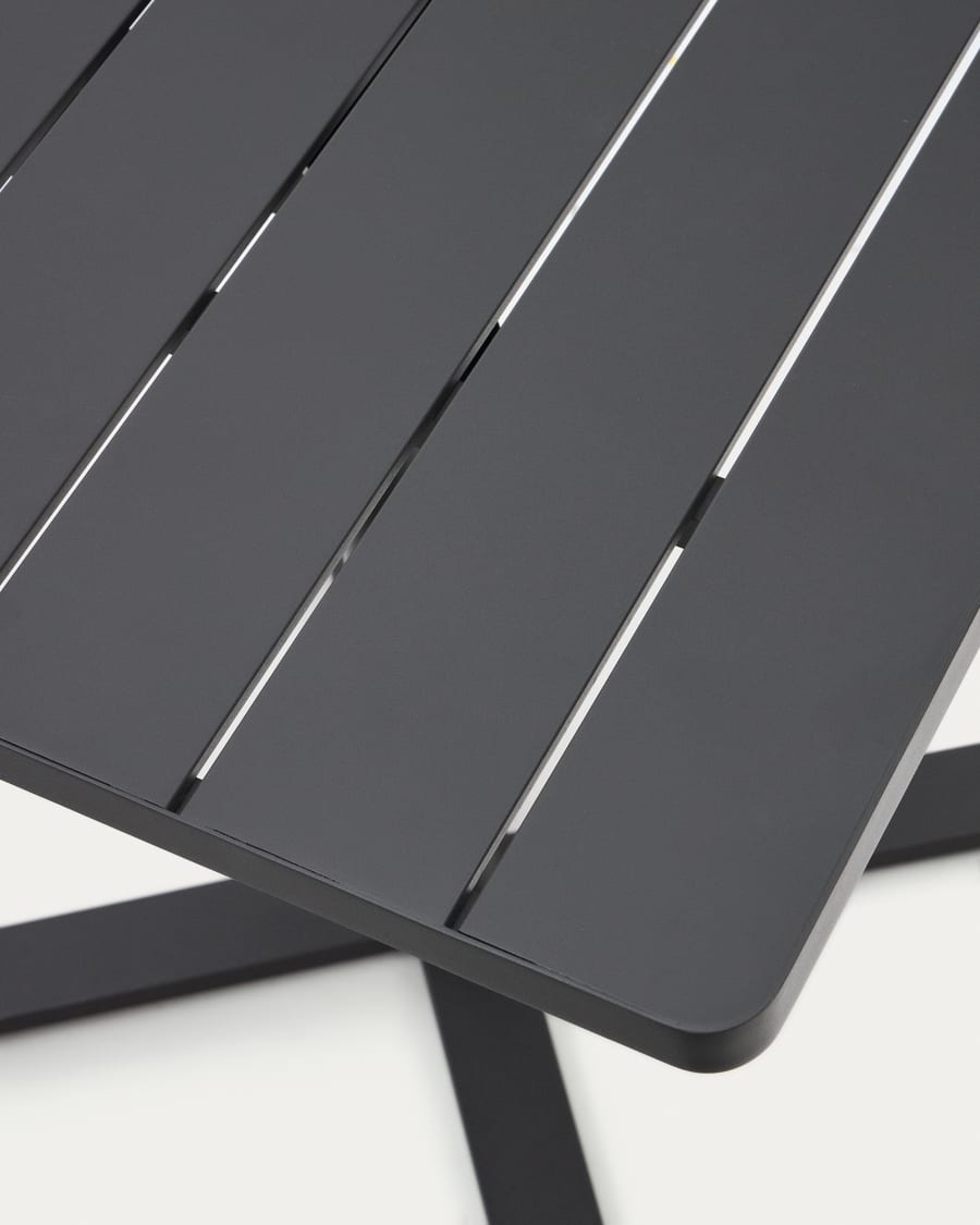 Torreta folding outdoor table made of aluminum with dark grey finish 70 x 70 cm