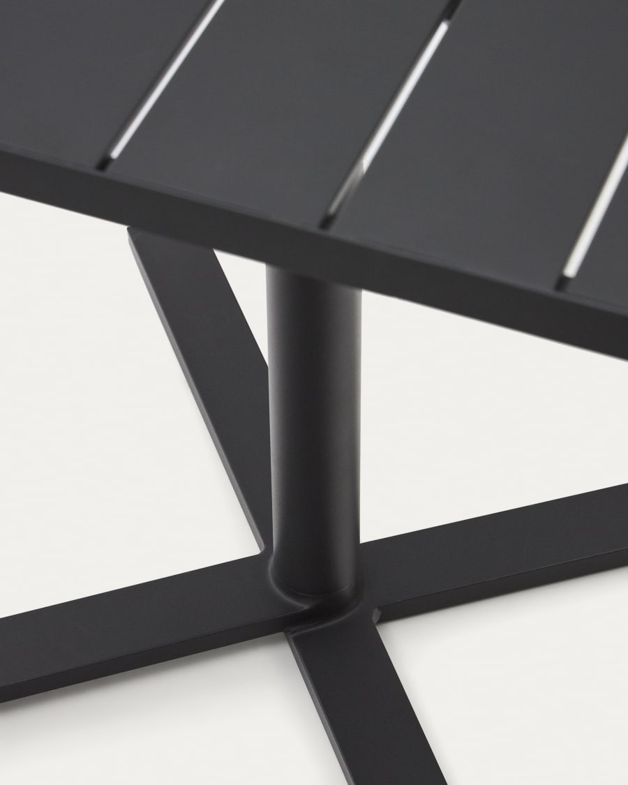 Torreta folding outdoor table made of aluminum with dark grey finish 70 x 70 cm