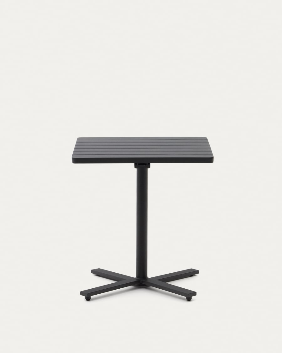 Torreta folding outdoor table made of aluminum with dark grey finish 70 x 70 cm