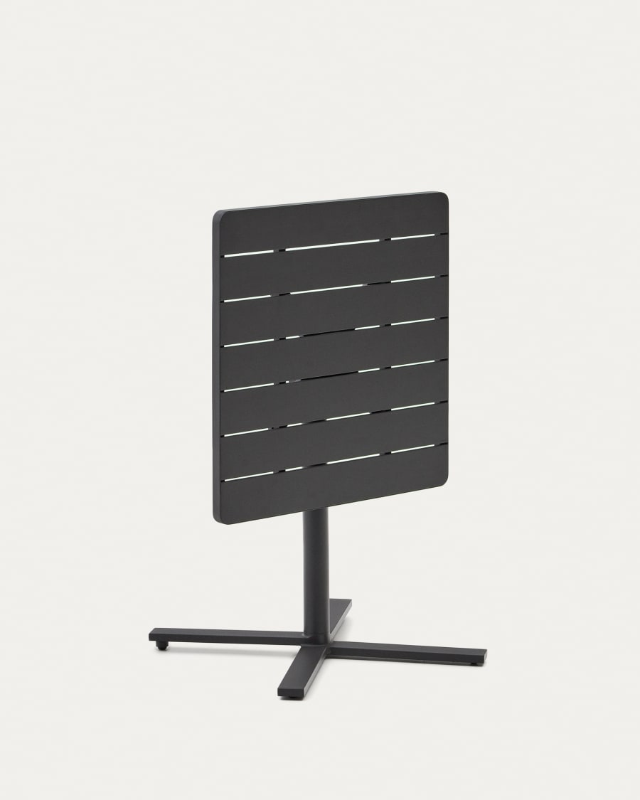 Torreta folding outdoor table made of aluminum with dark grey finish 70 x 70 cm