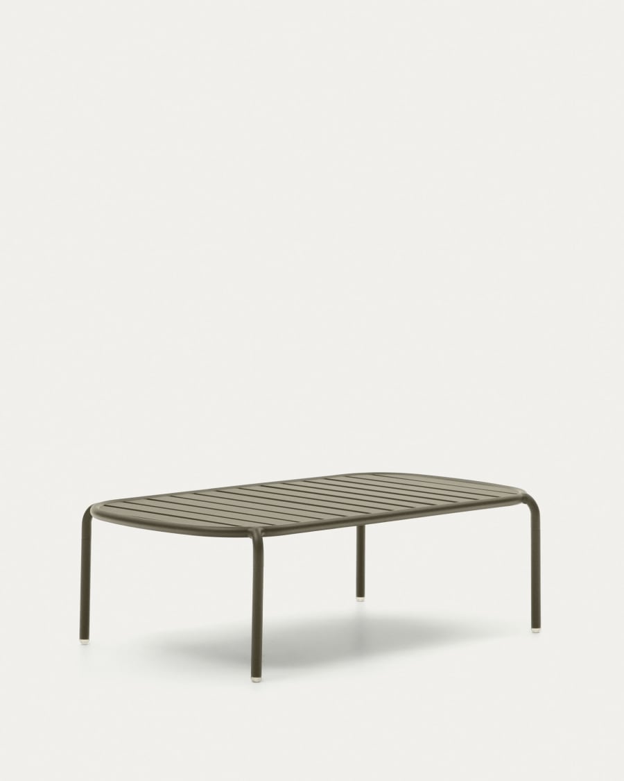 Joncols outdoor aluminium coffee table with powder coated green finish, Ø 110 x 62 cm