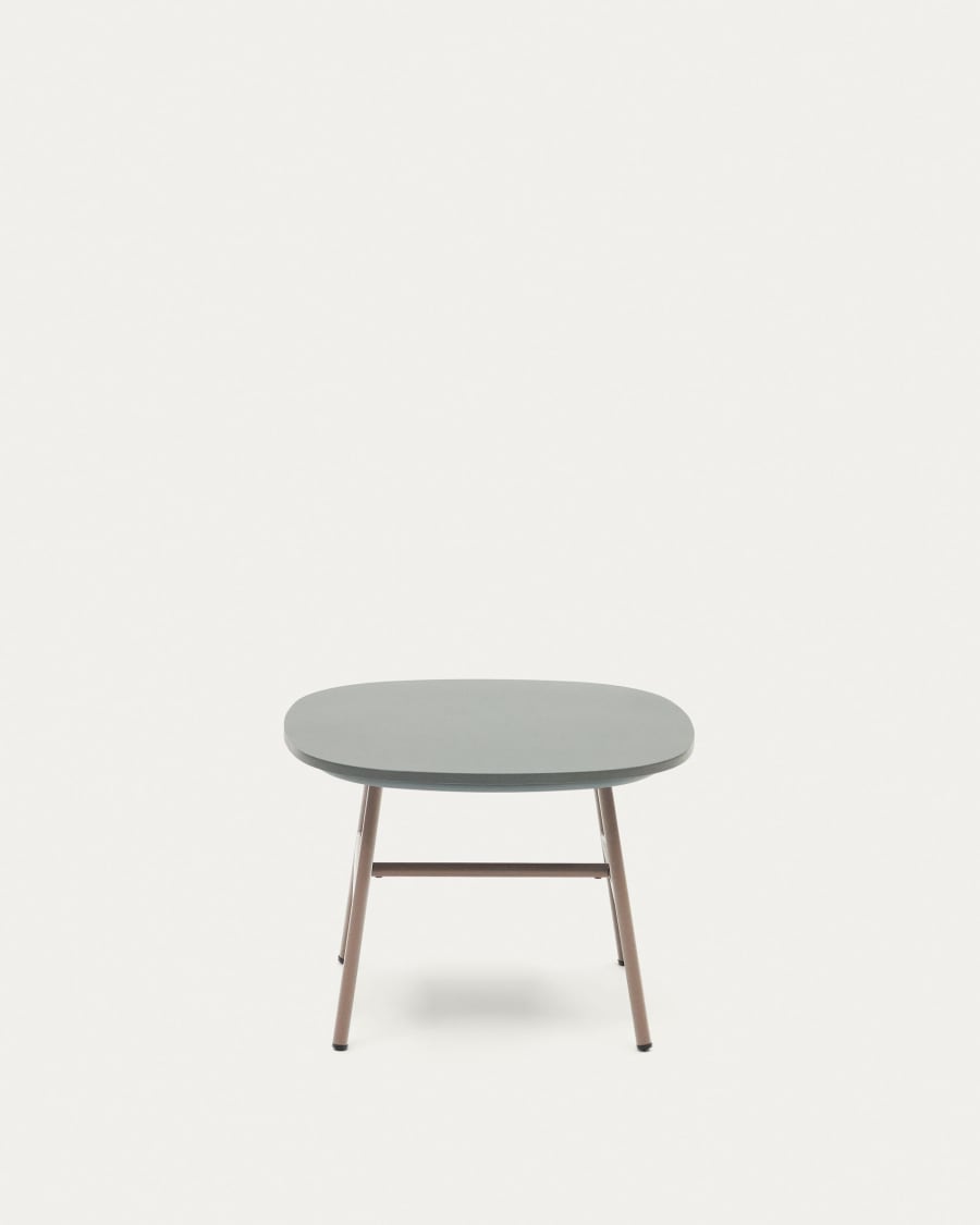 Bramant steel side table with mauve finish, 60 x 60 cm