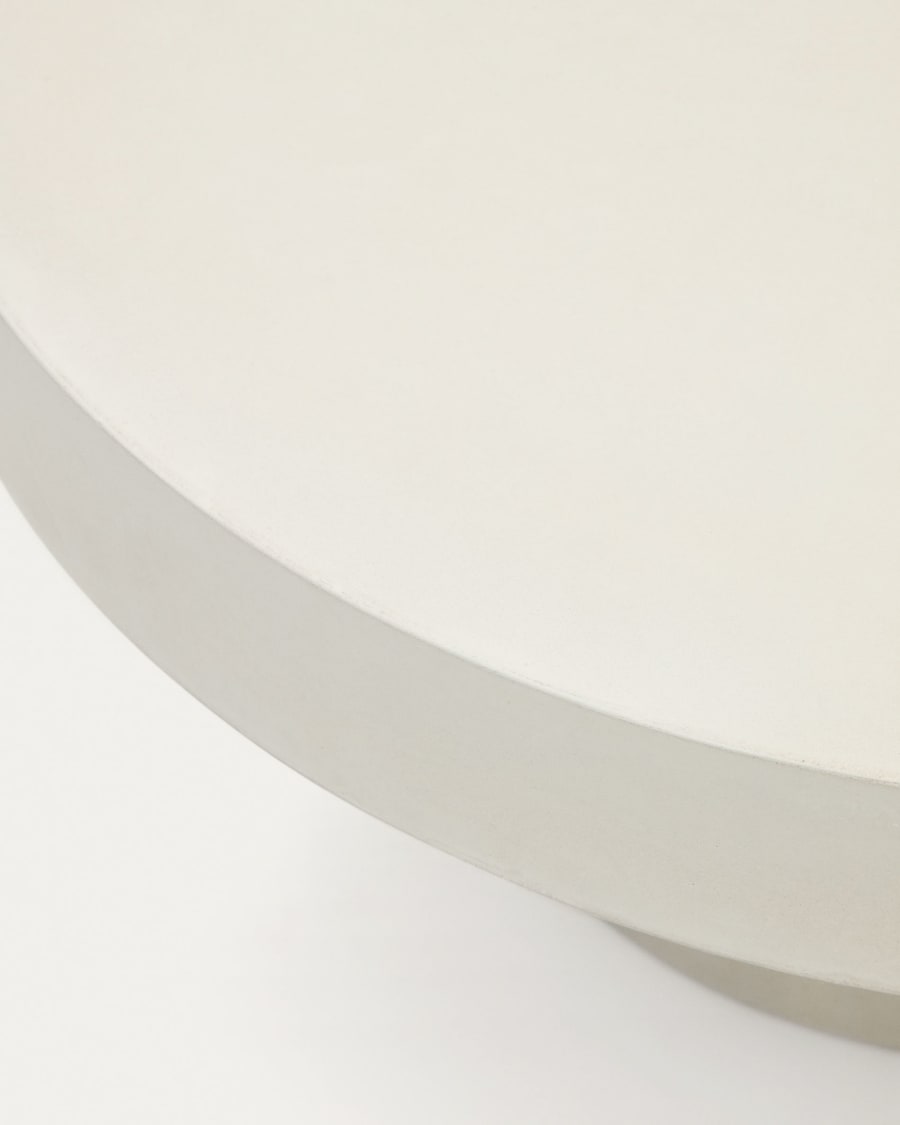 Aiguablava round coffee table in white cement, Ø 90 cm