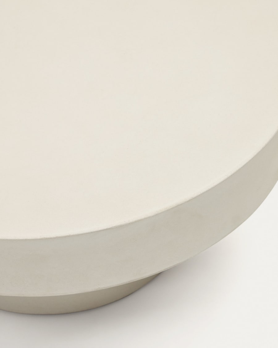 Aiguablava round coffee table in white cement, Ø 66 cm