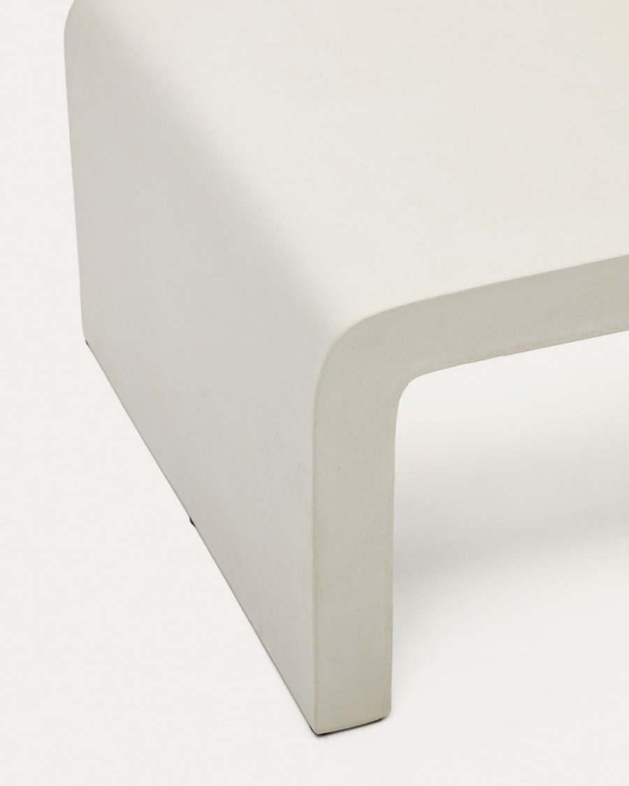 Aiguablava coffee table in white cement, 135 x 65 cm