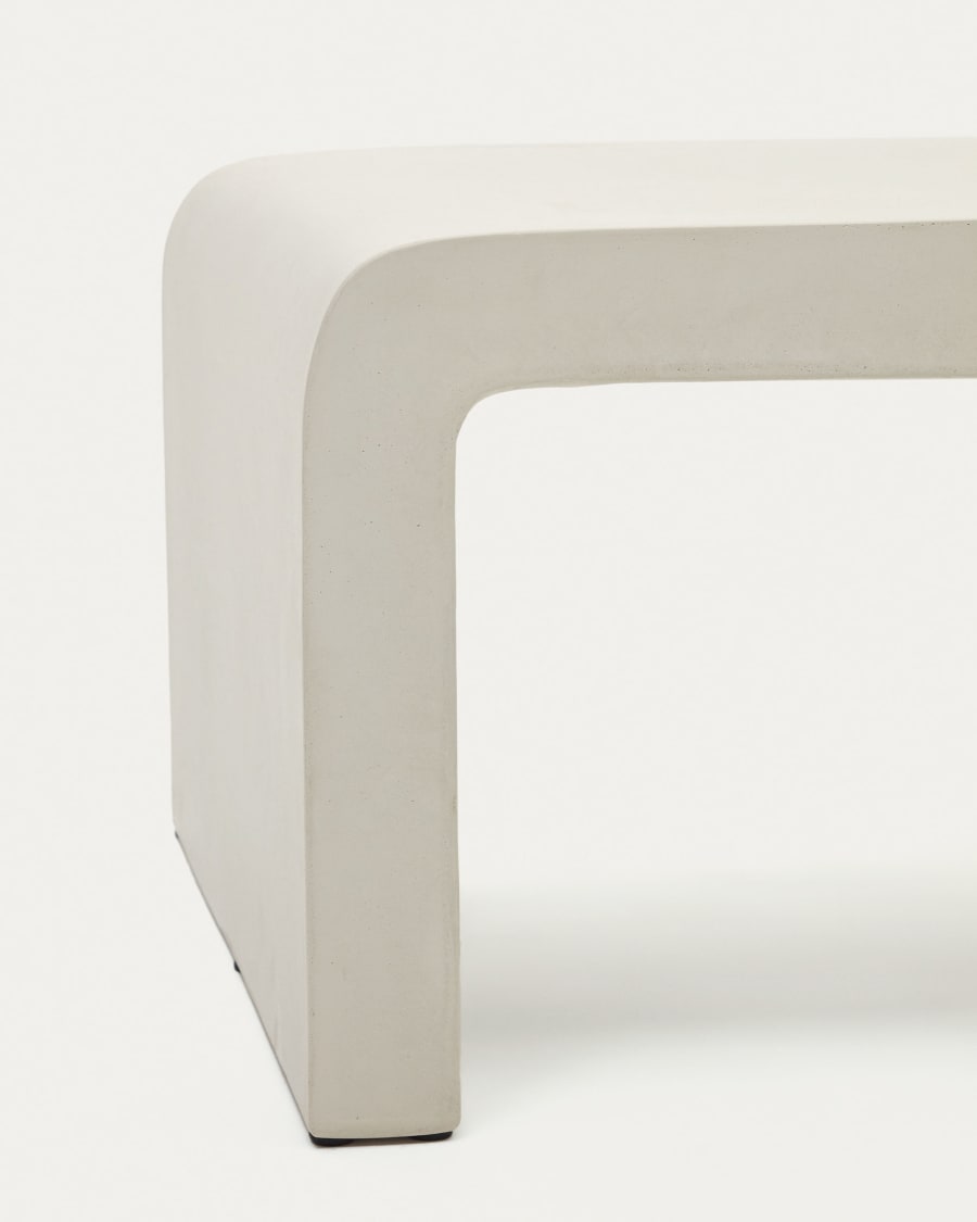 Aiguablava coffee table in white cement, 135 x 65 cm