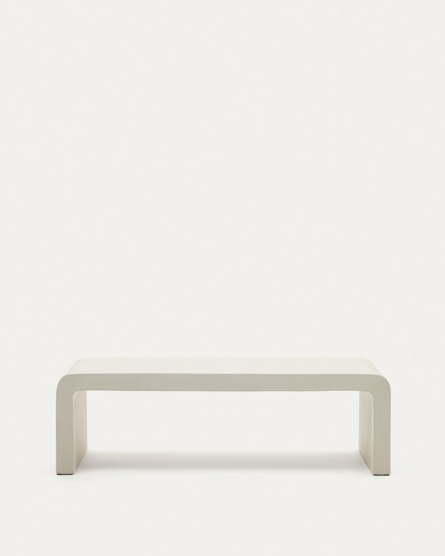 Aiguablava coffee table in white cement, 135 x 65 cm