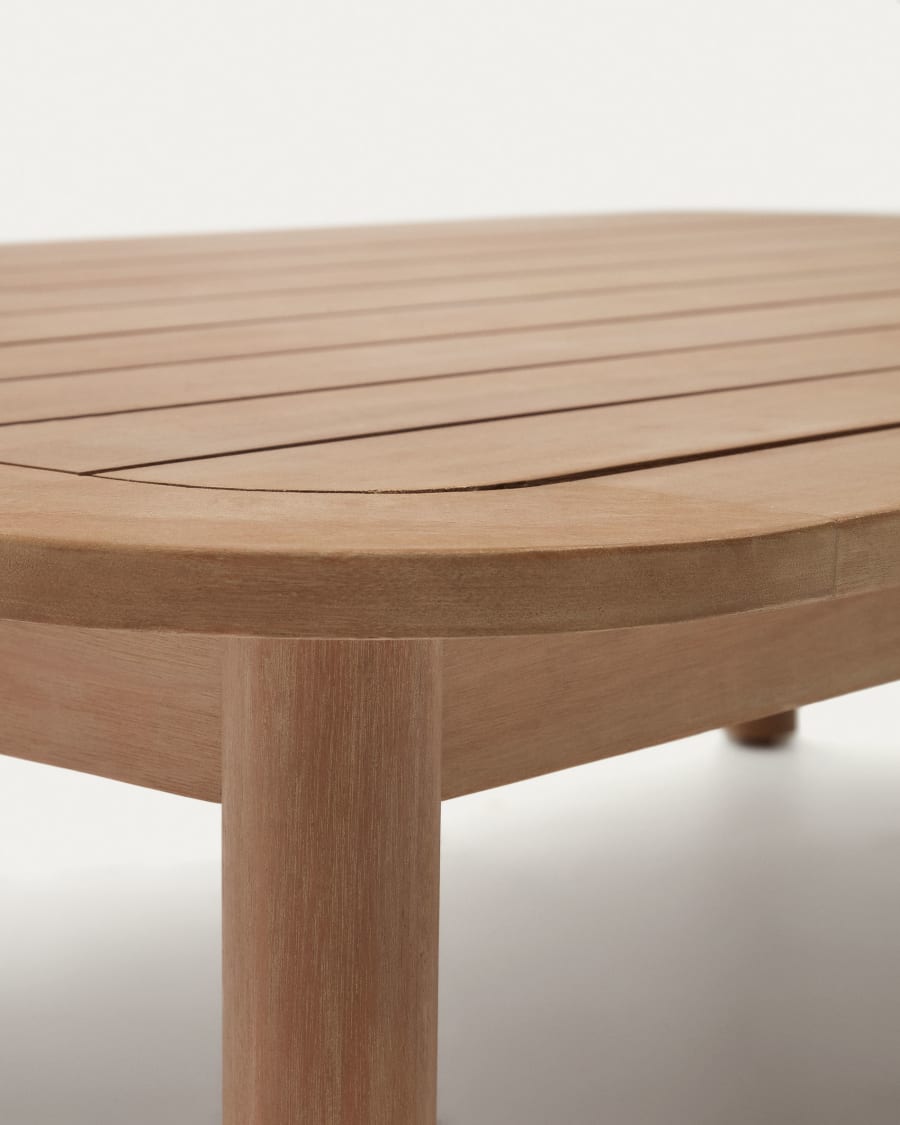 Sacova solid eucalyptus wood coffee table, 100% outdoor suitable 140 x 89 cm