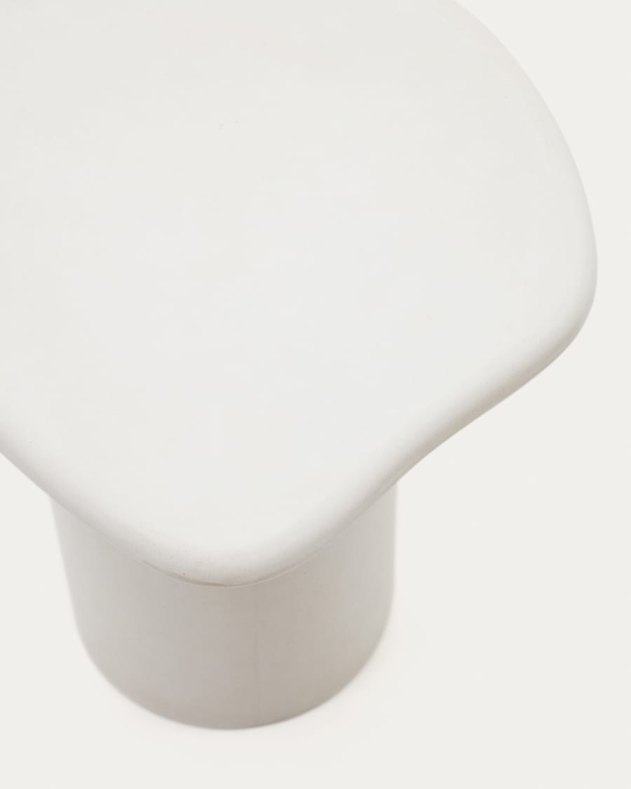 Macarella white cement side table, 48 x 47 cm