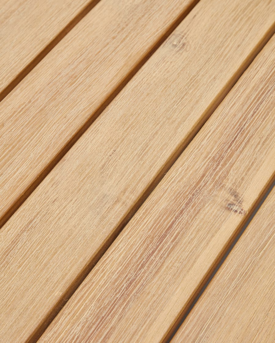 Dandara coffee table made of steel, black cord and solid acacia wood, Ø70 cm FSC 100%