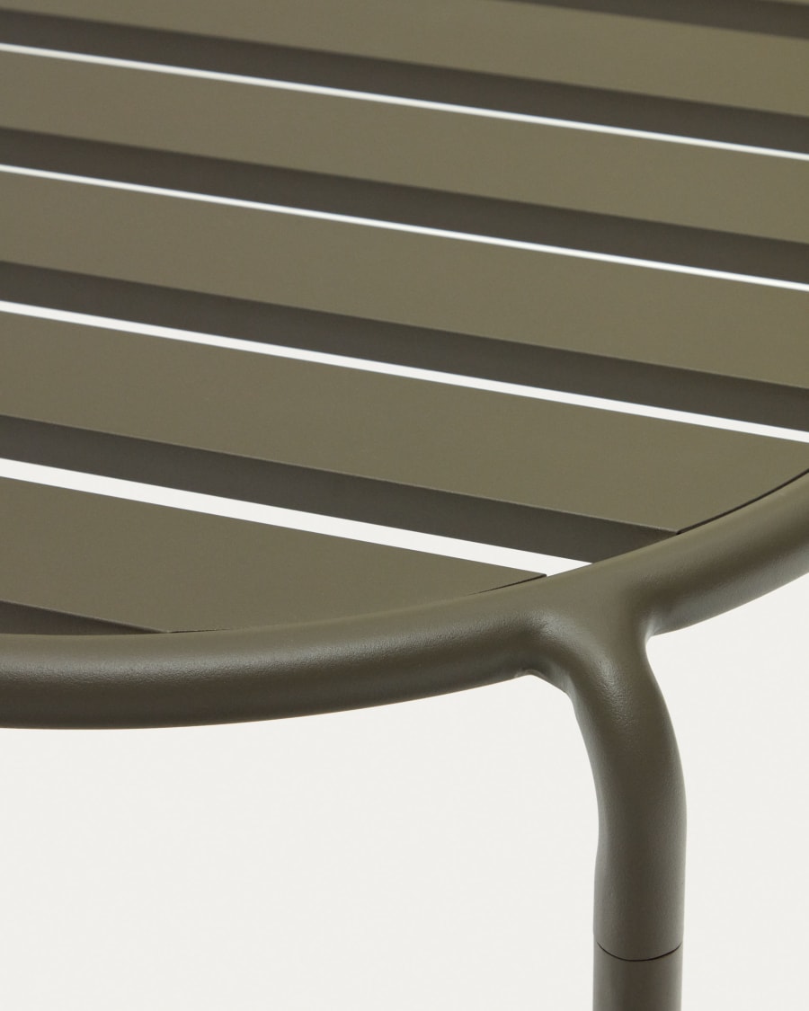 Joncols outdoor aluminium side table with powder coated green finish, Ø 60 cm