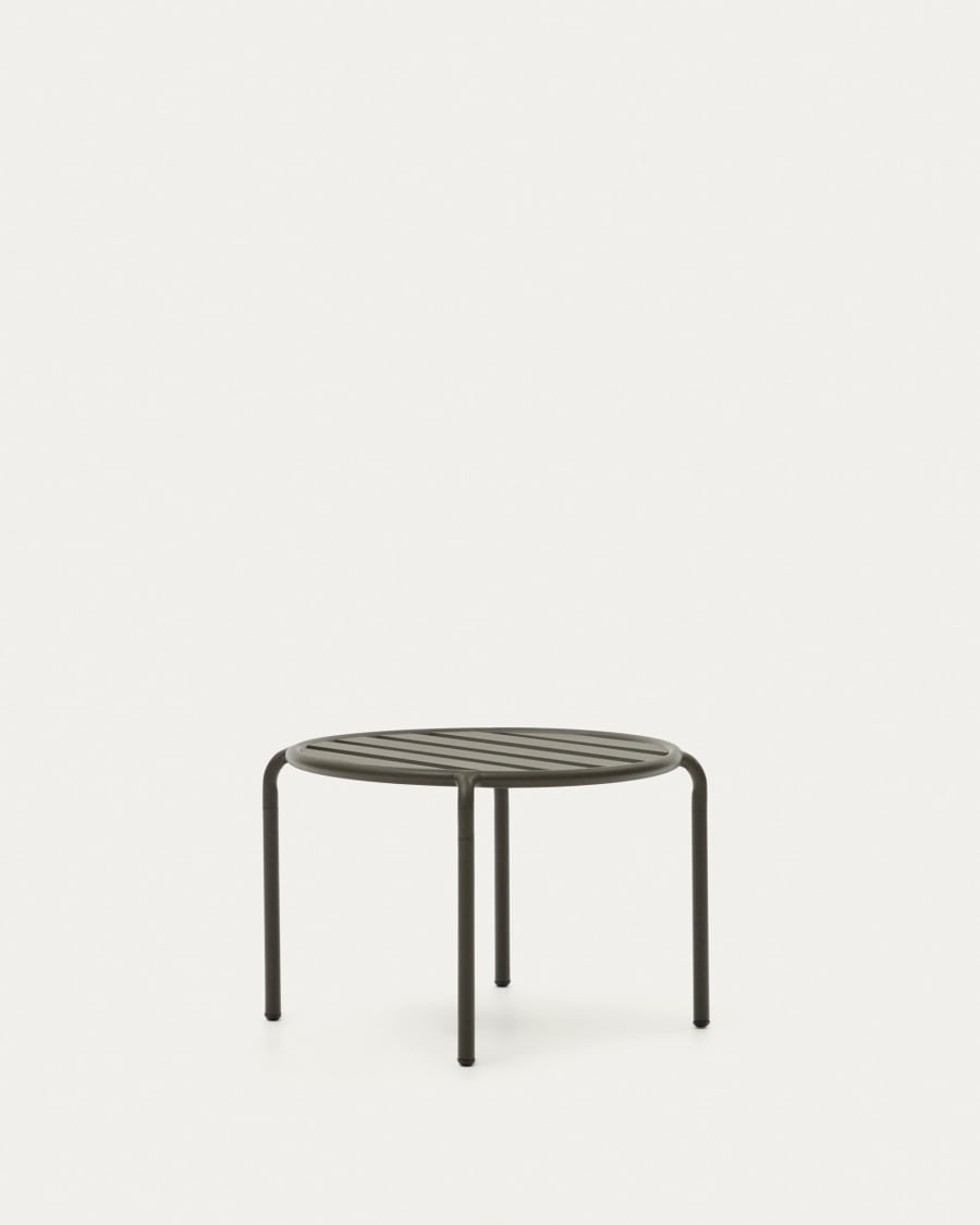 Joncols outdoor aluminium side table with powder coated green finish, Ø 60 cm
