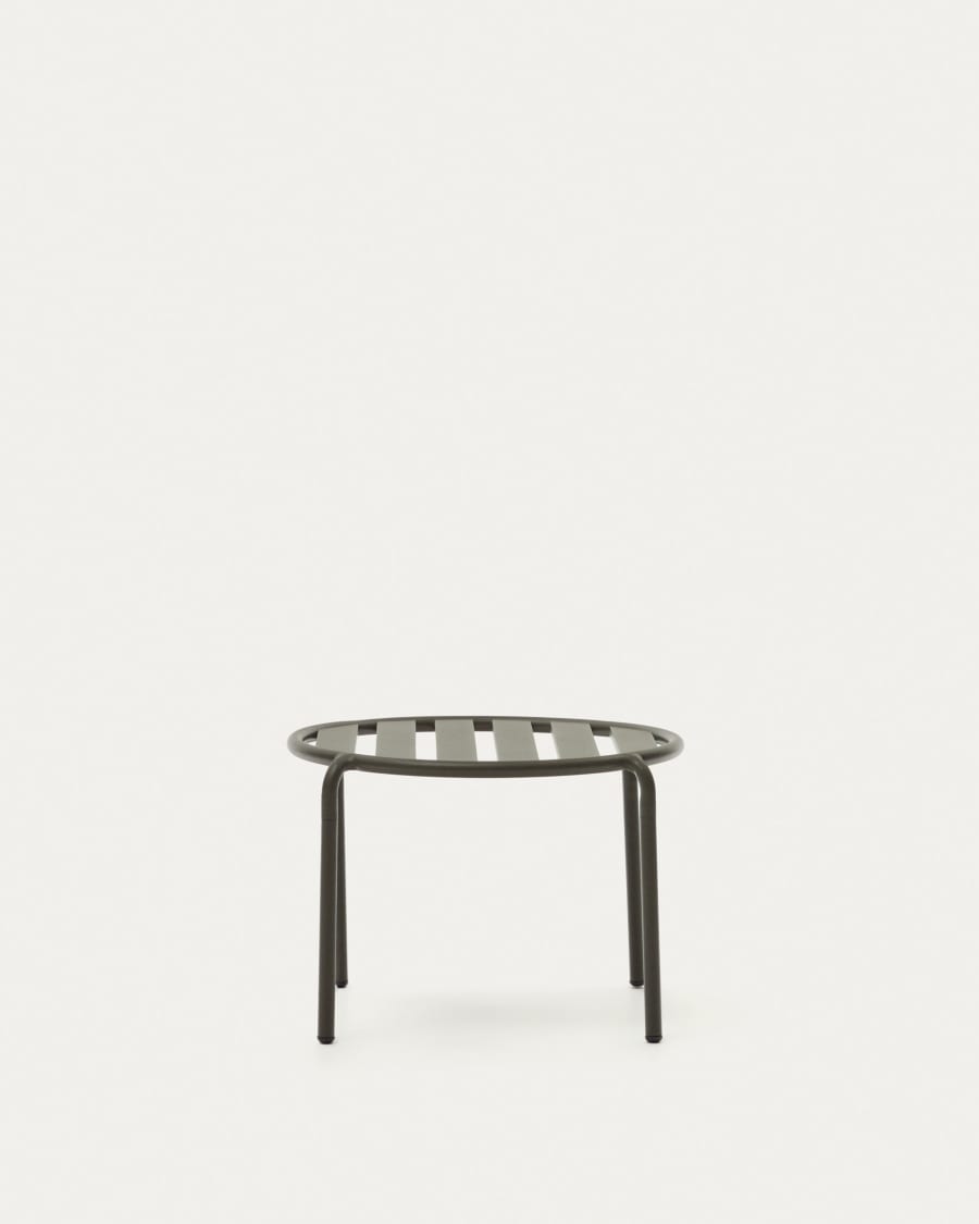 Joncols outdoor aluminium side table with powder coated green finish, Ø 60 cm