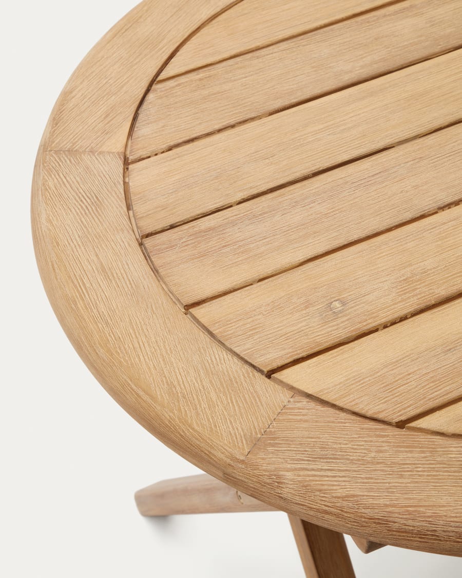 Dandara folding table in solid acacia wood natural finish, Ø 120 x 60 cm FSC 100%