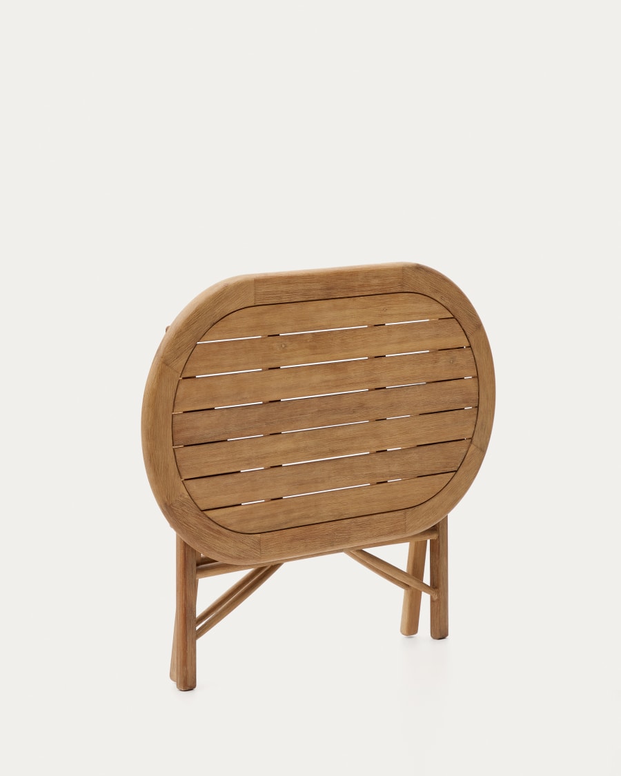 Dandara folding table in solid acacia wood natural finish, Ø 120 x 60 cm FSC 100%