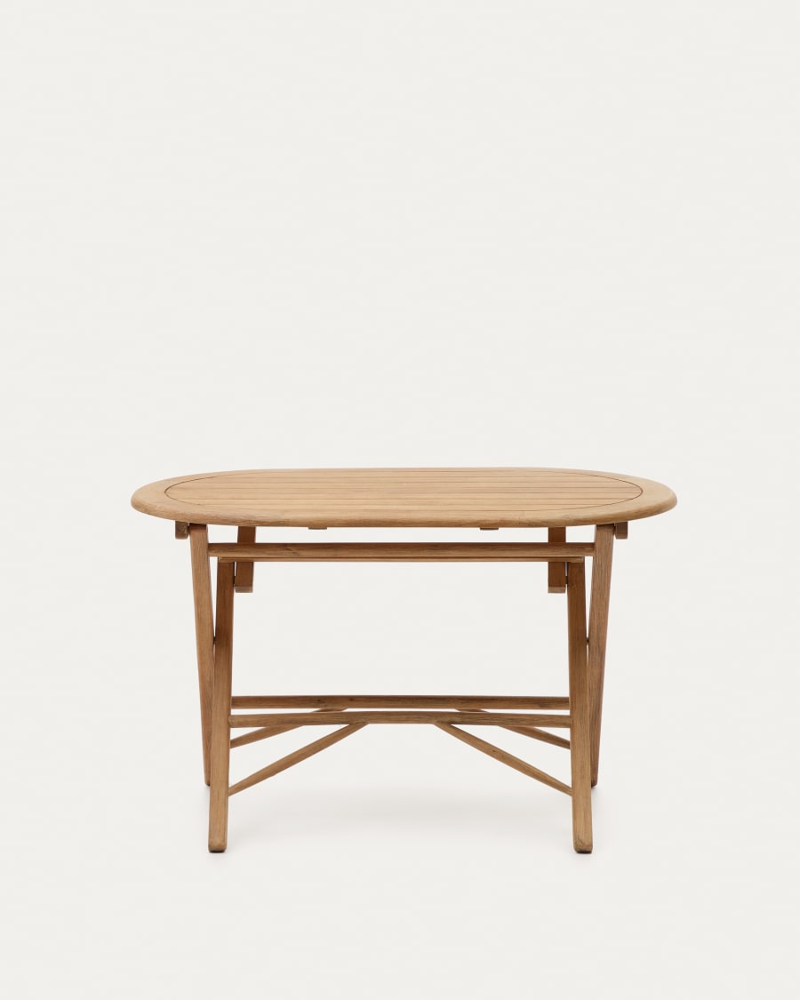 Dandara folding table in solid acacia wood natural finish, Ø 120 x 60 cm FSC 100%