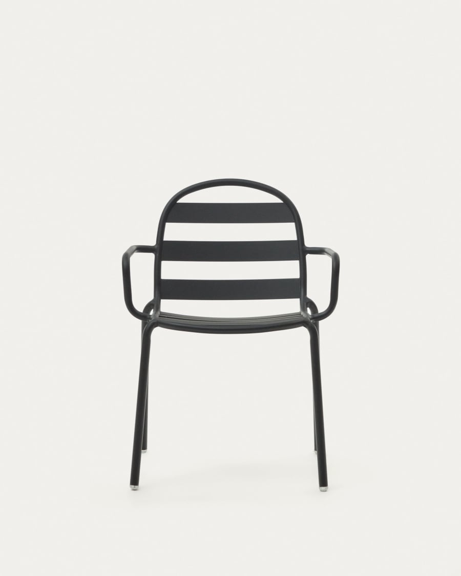 Joncols stackable outdoor aluminium chair with a powder coated grey finish