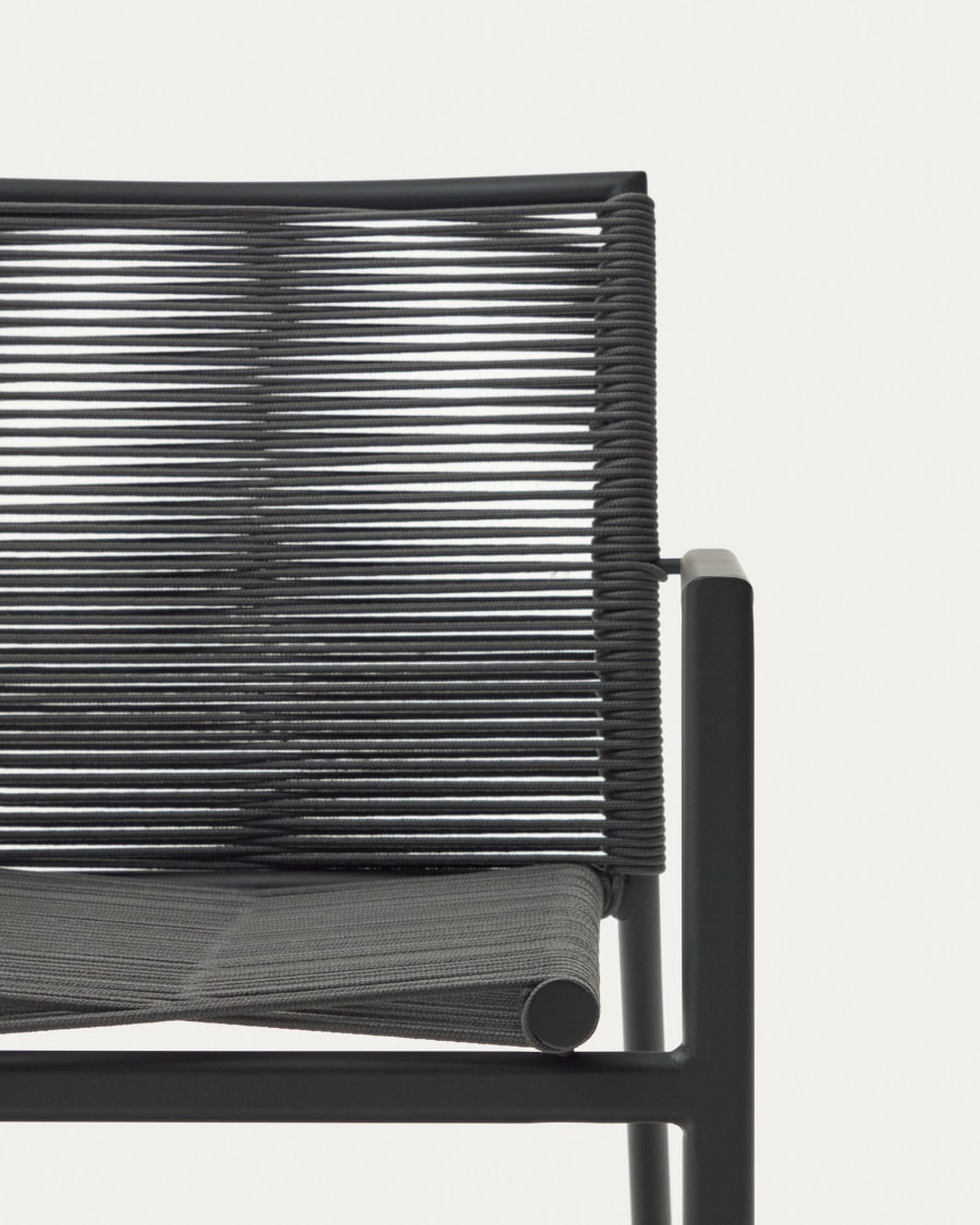 Culip aluminium and cord stackable outdoor chair in grey