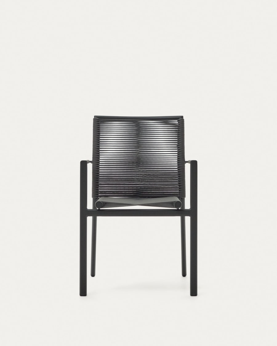 Culip aluminium and cord stackable outdoor chair in grey