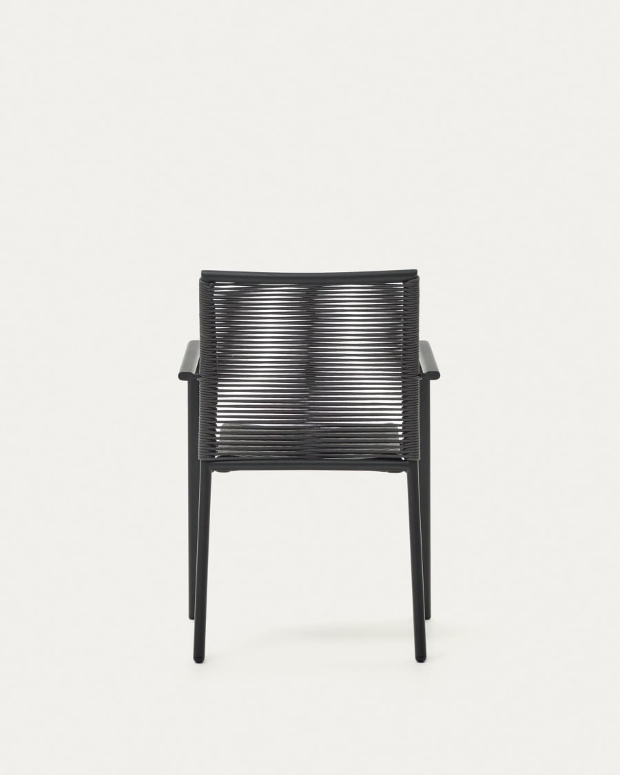 Culip aluminium and cord stackable outdoor chair in grey