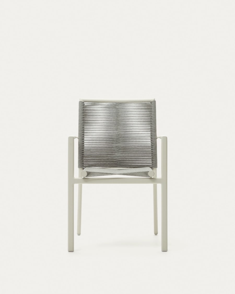 Culip aluminium and cord stackable outdoor chair in white