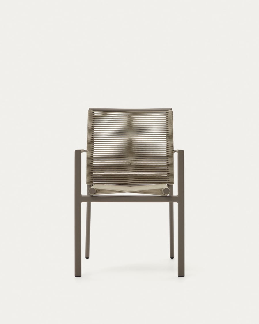 Culip aluminium and cord stackable outdoor chair in brown
