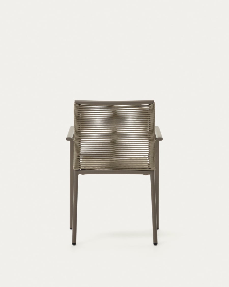 Culip aluminium and cord stackable outdoor chair in brown