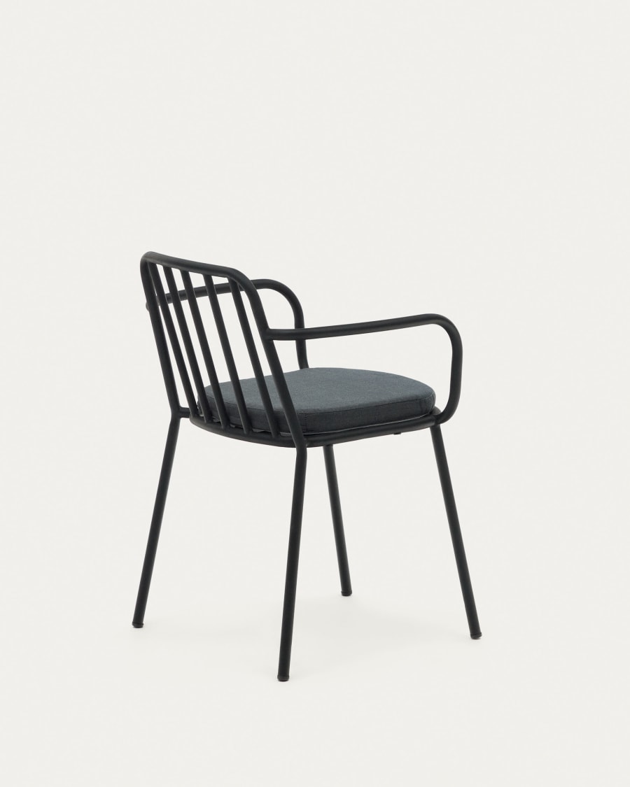 Bramant stackable steel chair with black finish