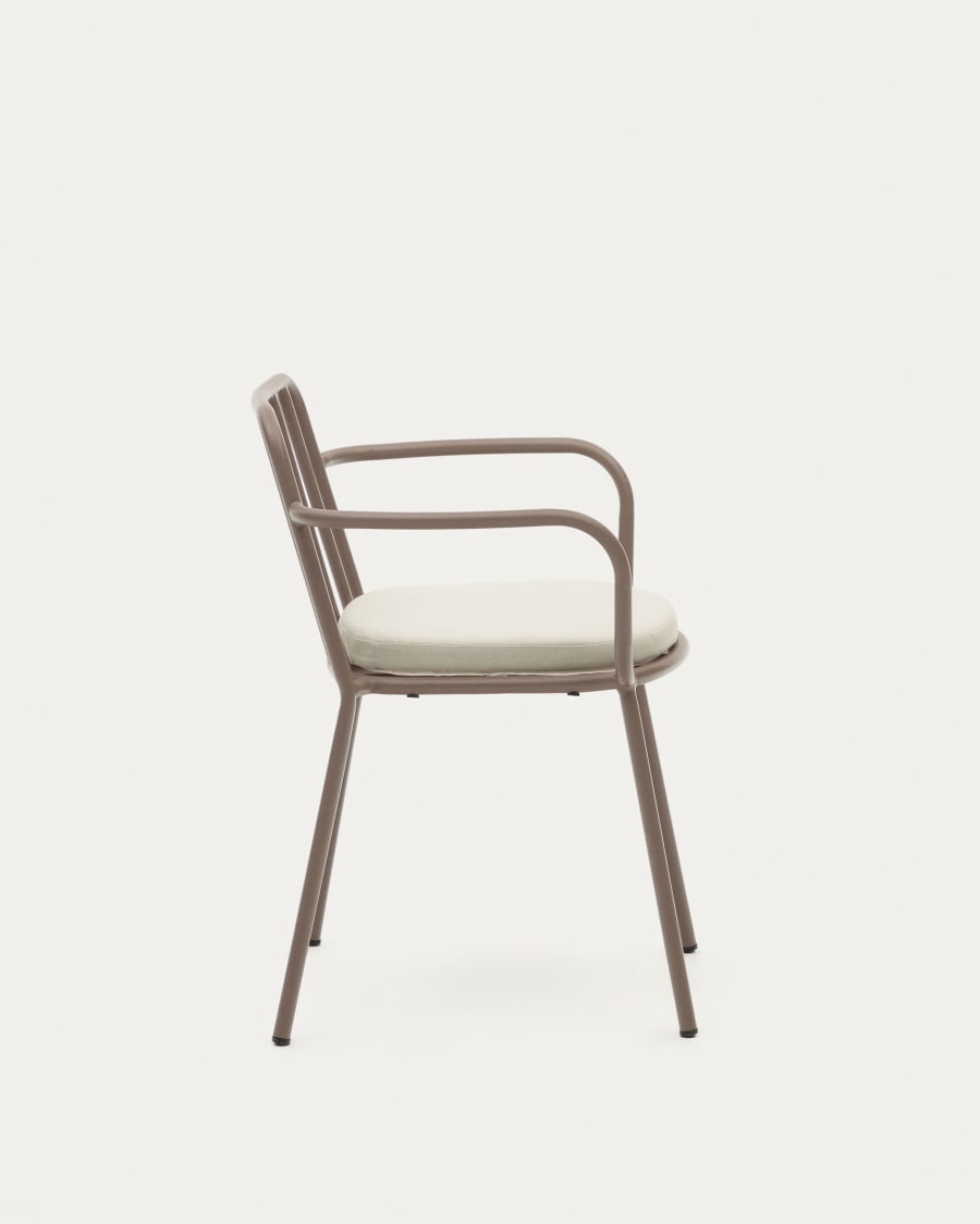 Bramant stackable steel chair with mauve finish