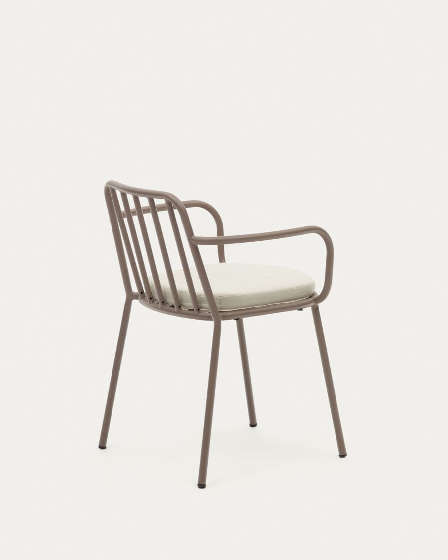 Bramant stackable steel chair with mauve finish