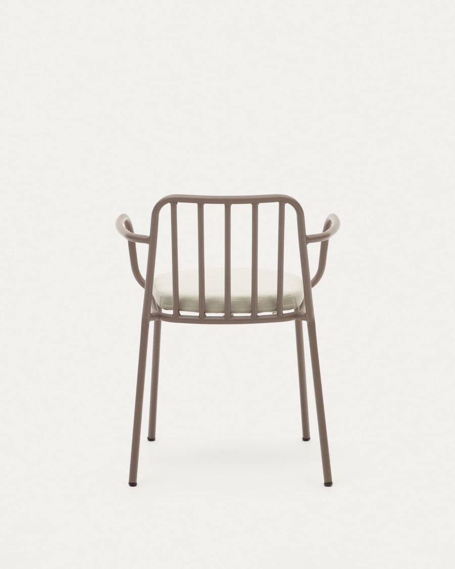 Bramant stackable steel chair with mauve finish