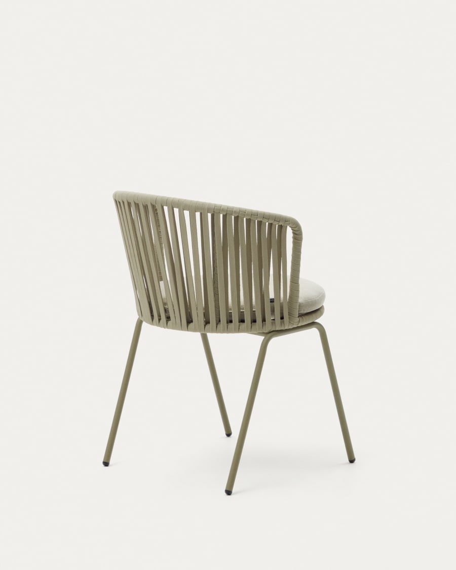 Saconca outdoor chair made with cord and green galvanised steel