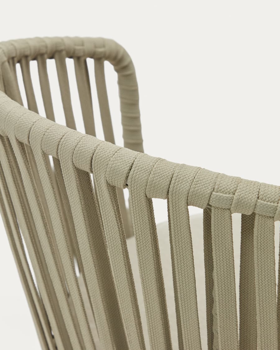 Saconca outdoor chair made with cord and green galvanised steel