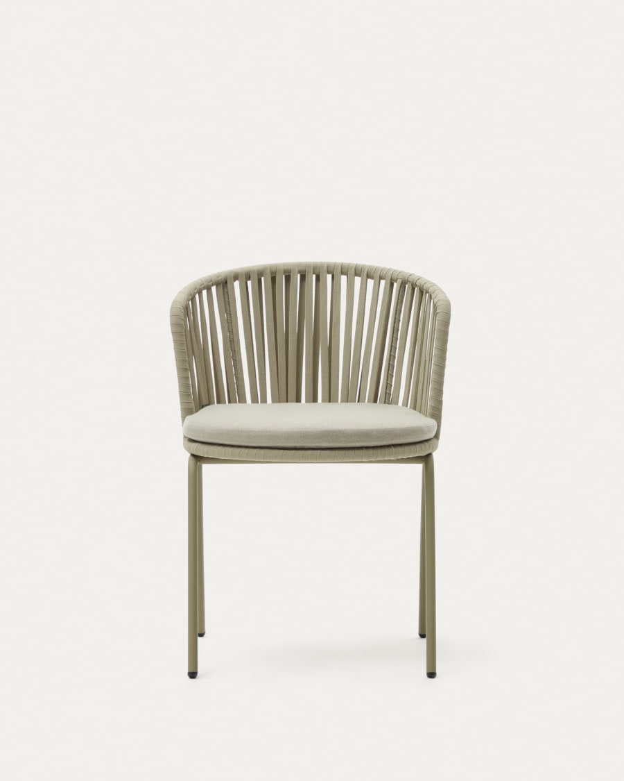 Saconca outdoor chair made with cord and green galvanised steel