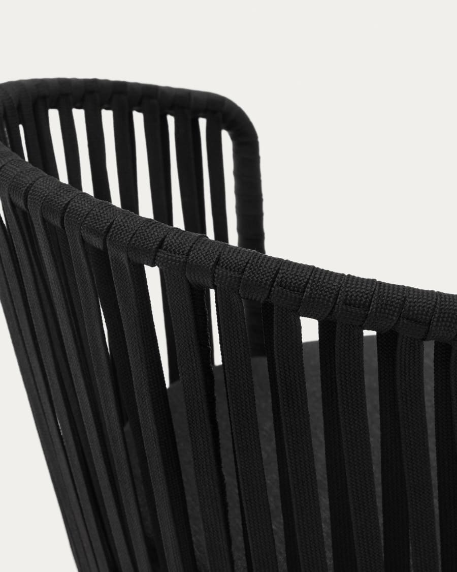 Saconca outdoor chair with cord and black galvanised steel