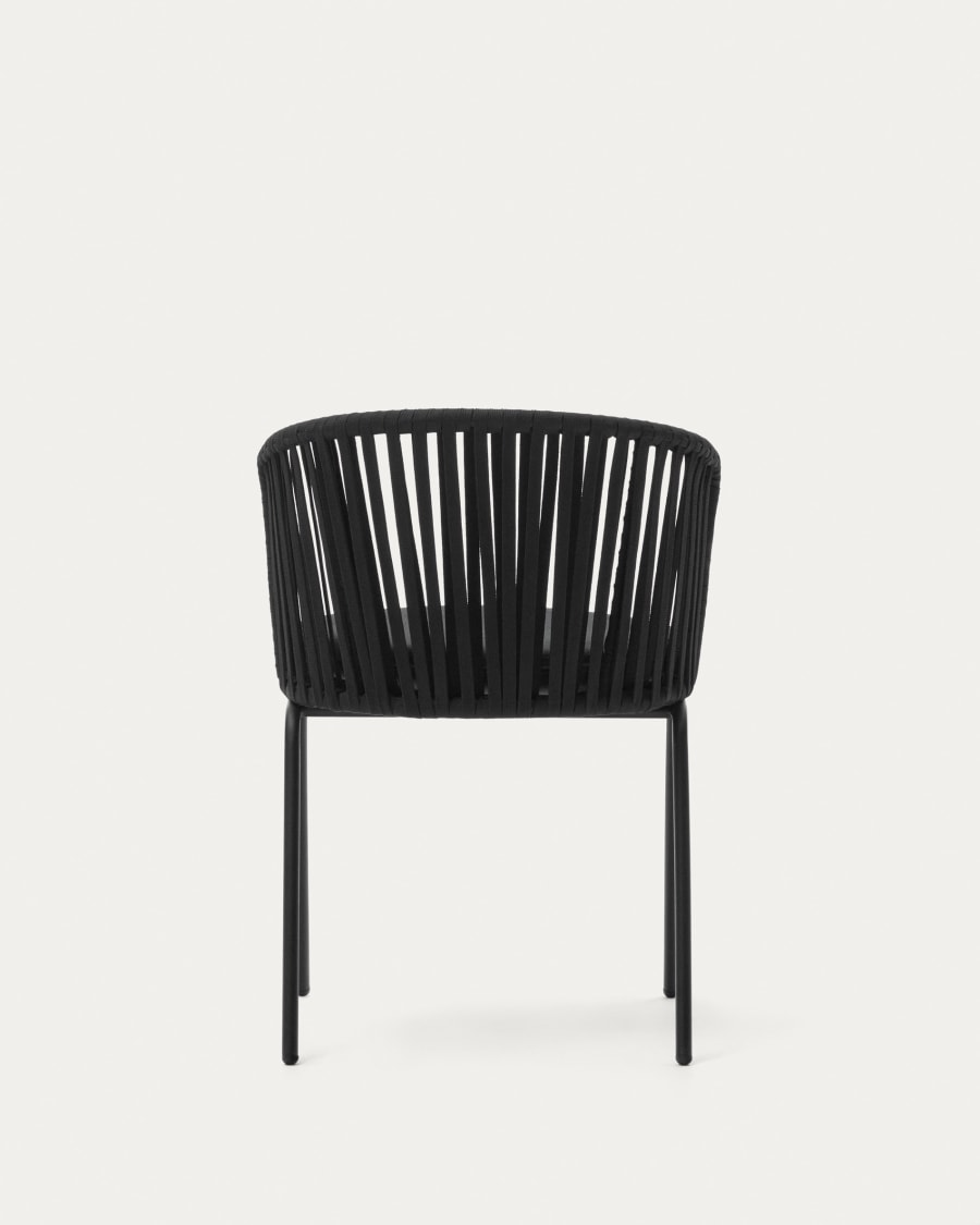 Saconca outdoor chair with cord and black galvanised steel