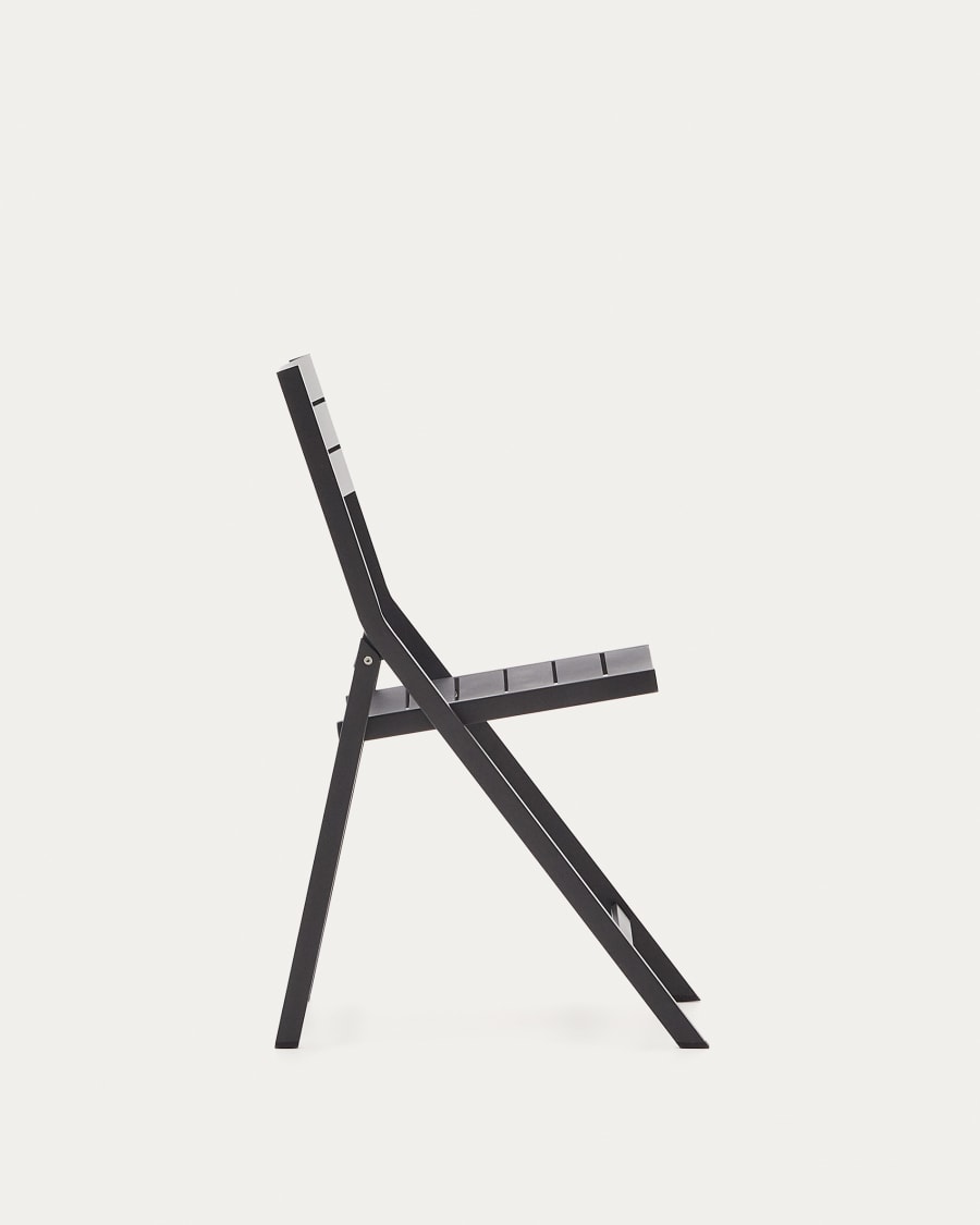 Torreta folding outdoor chair made of aluminum with dark grey finish