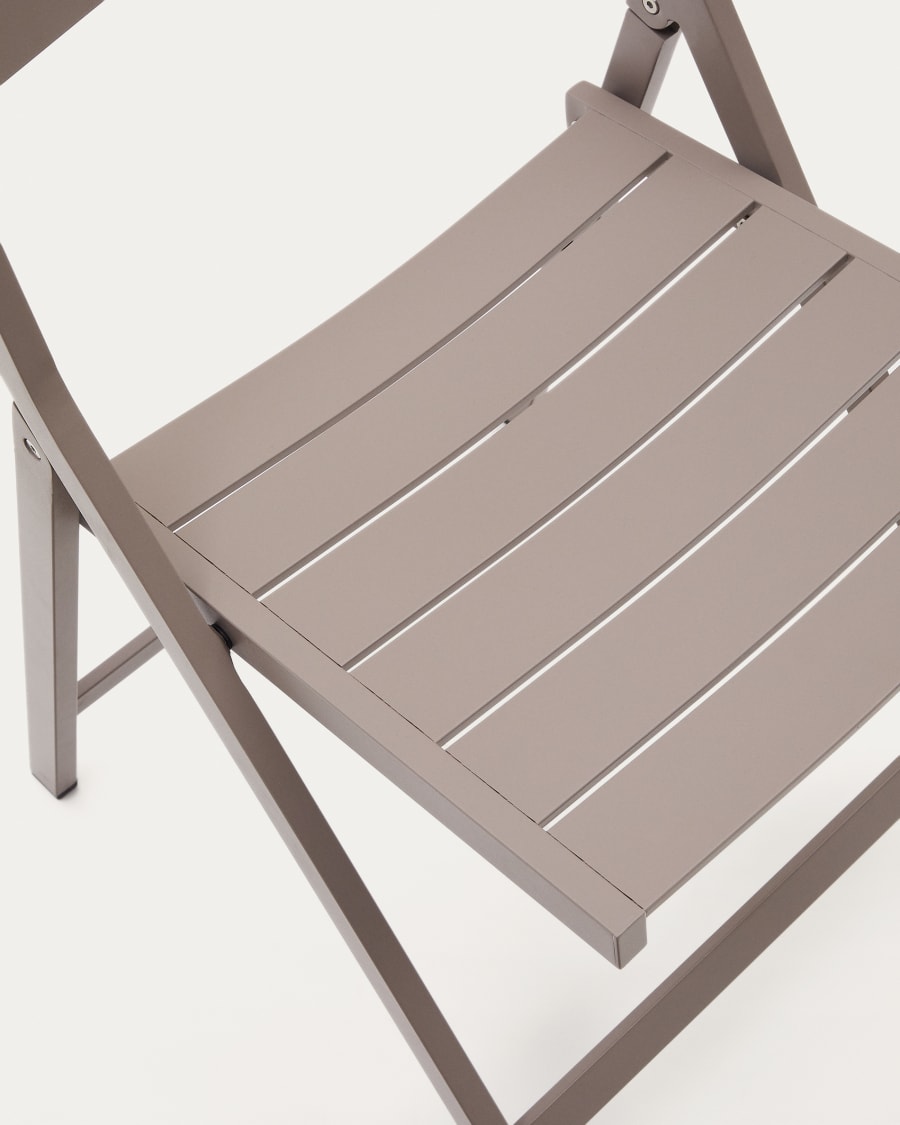 Folding Outdoor Chair Torreta made of Aluminum with matt brown finish