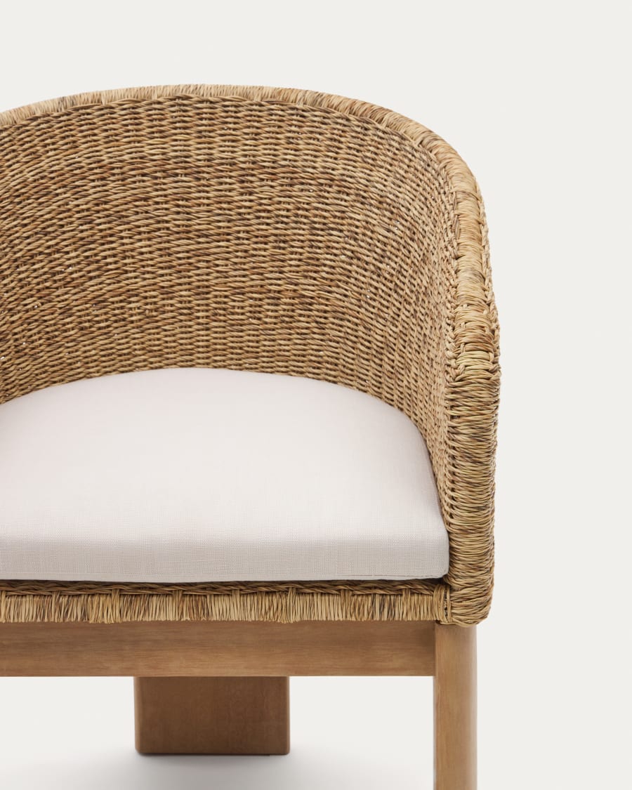 Xoriguer chair in synthetic rattan and solid eucalyptus wood FSC 100%