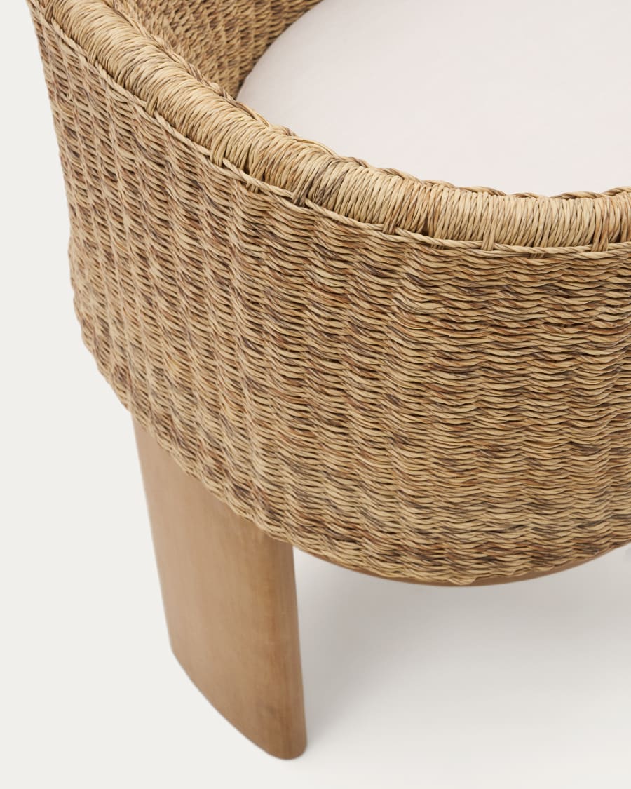 Xoriguer chair in synthetic rattan and solid eucalyptus wood FSC 100%