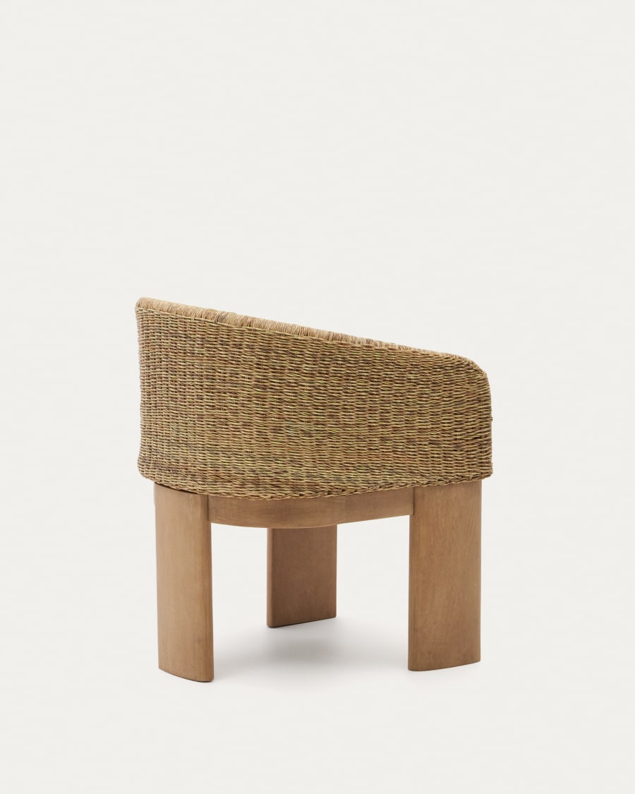 Xoriguer chair in synthetic rattan and solid eucalyptus wood FSC 100%