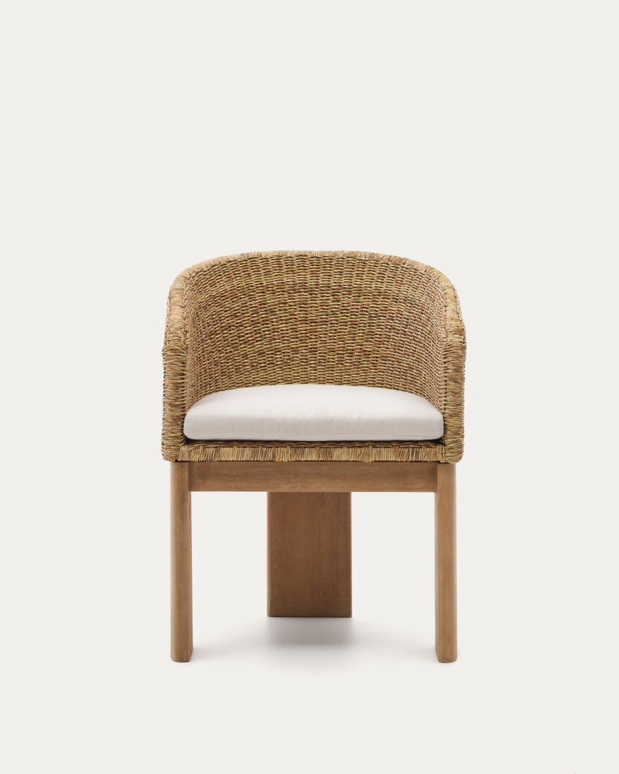 Xoriguer chair in synthetic rattan and solid eucalyptus wood FSC 100%