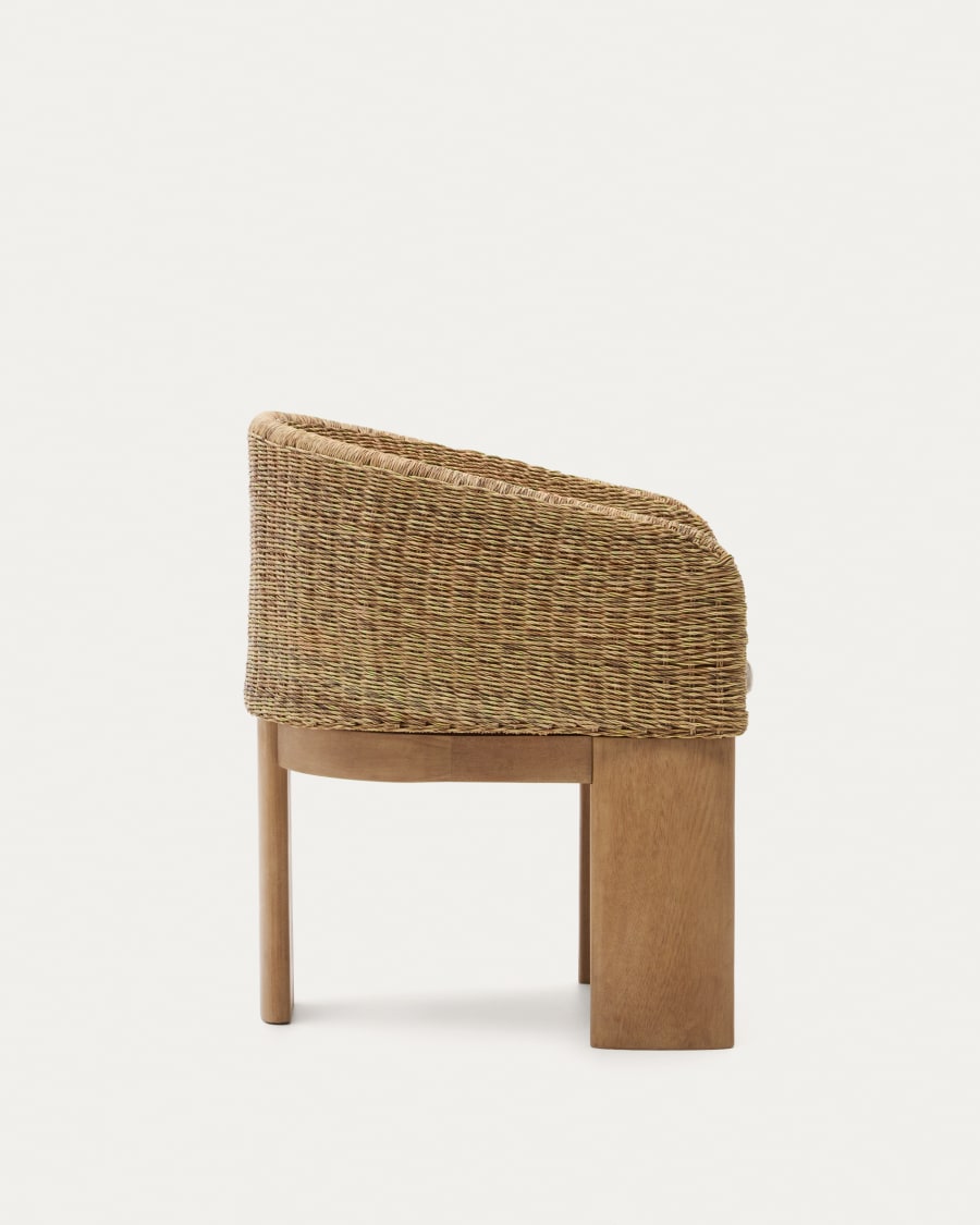 Xoriguer chair in synthetic rattan and solid eucalyptus wood FSC 100%