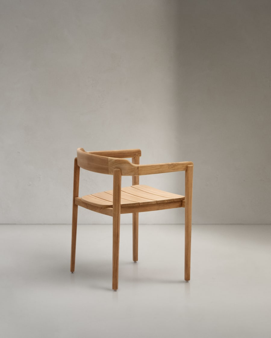 Icaro stackable solid teak wood chair in a natural finish, FSC 100%