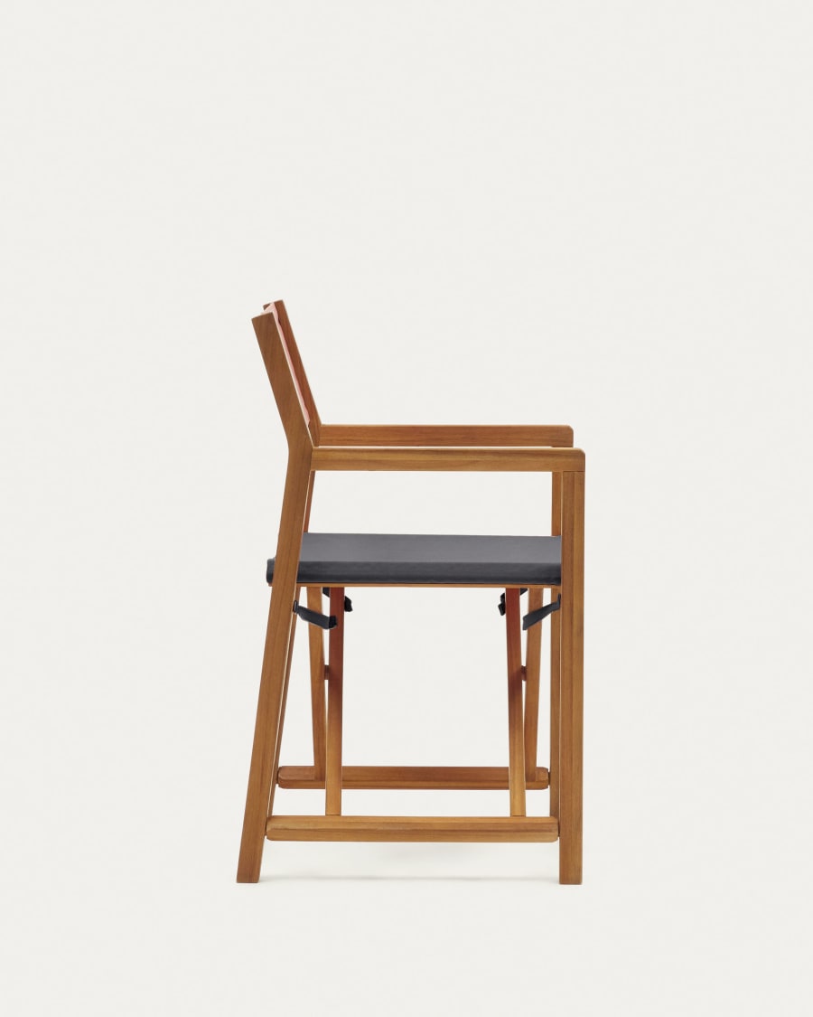 Thianna folding outdoor chair in black with solid acacia wood FSC 100%