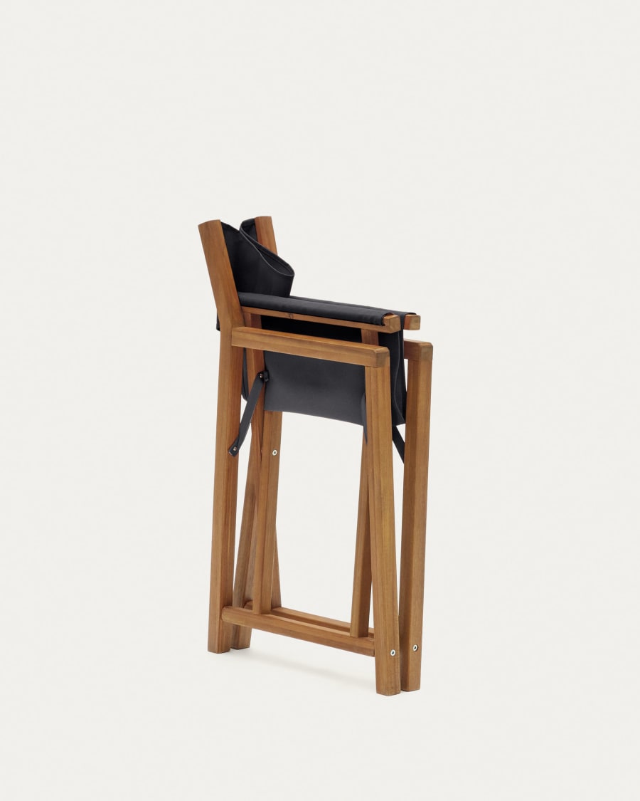 Thianna folding outdoor chair in black with solid acacia wood FSC 100%