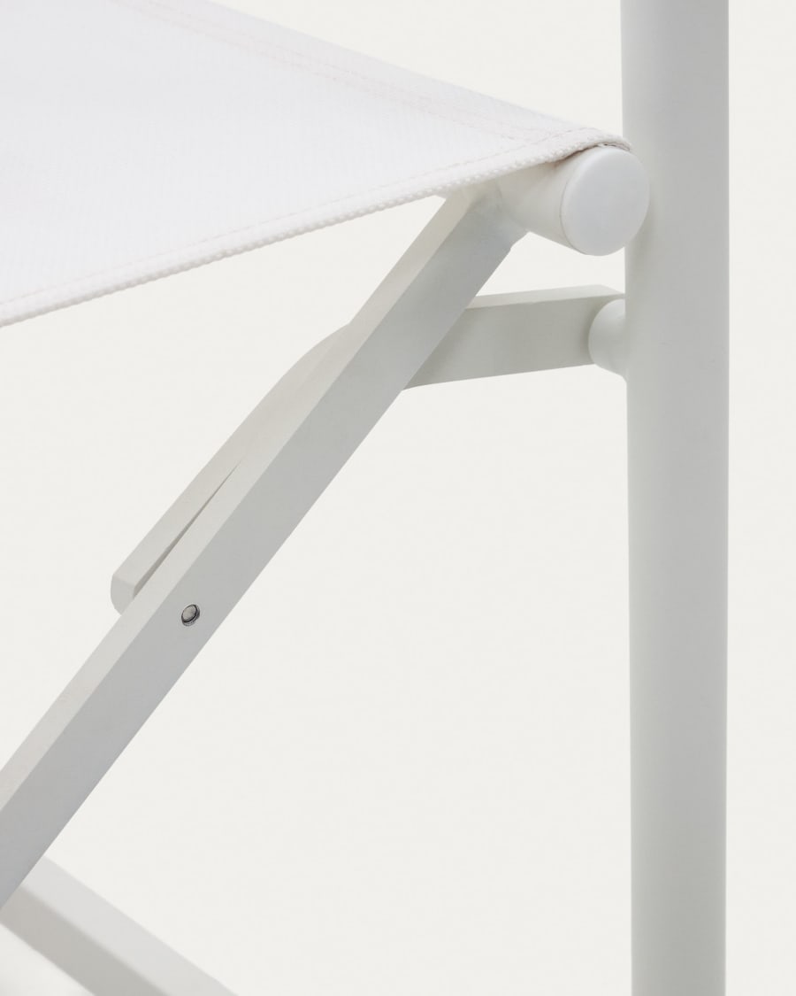 Llado white aluminium folding chair with solid teak armrests 100% outdoor suitable