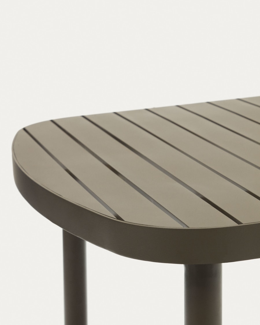 Joncols outdoor aluminium table with a powder coated green finish, 180 x 90 cm